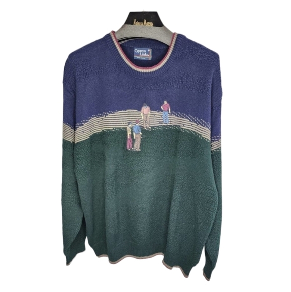 Vintage Cypress Links Golf Sweater Pullover Long Sleeve Men's Size Medium - Picture 1 of 10